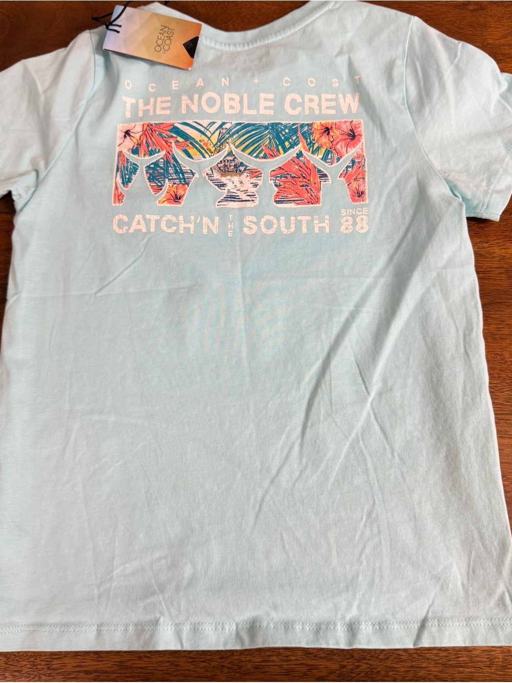 Brand New-Ocean + Coast The Noble Crew Graphic Tee - Light Aqua